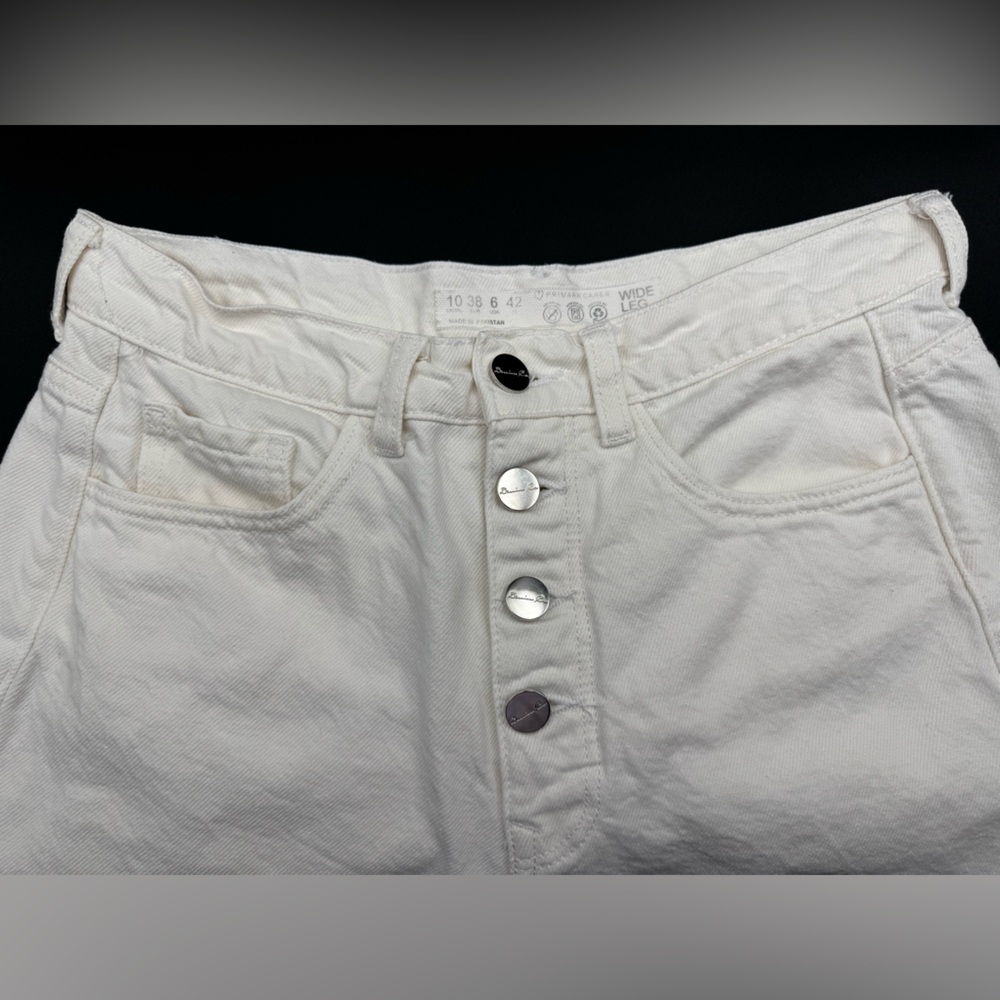 Primark White Wide Leg Crop Jeans - Picture 3 of 9